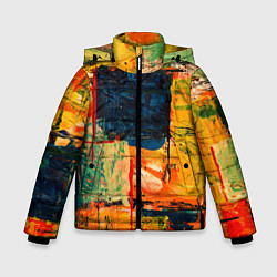 Зимняя куртка для мальчика Арт стиль красками