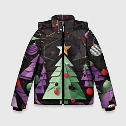 Куртка зимняя для мальчика Оригамная елка, цвет: 3D-светло-серый