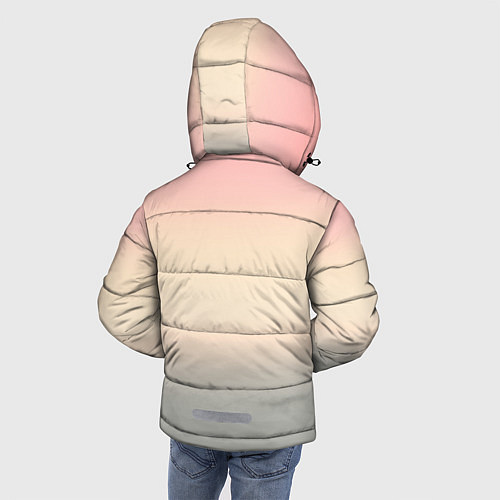Зимняя куртка для мальчика Персиковый и серый градиент / 3D-Черный – фото 4