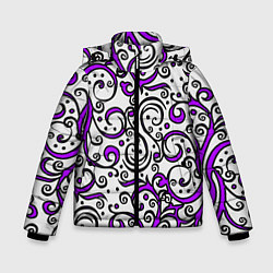 Зимняя куртка для мальчика Фиолетовые кружевные узоры