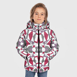 Куртка зимняя для мальчика Геометрический узор красно серый, цвет: 3D-черный — фото 2