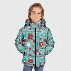 Куртка зимняя для мальчика Праздничный новогодний узор, цвет: 3D-черный — фото 2