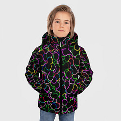Куртка зимняя для мальчика Неоновые шарики, цвет: 3D-черный — фото 2