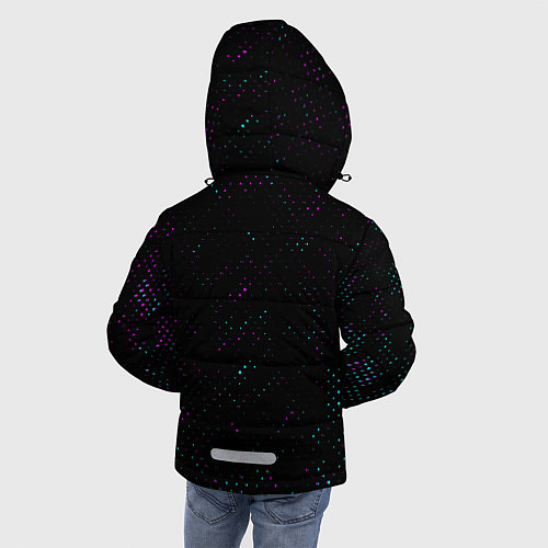 Зимняя куртка для мальчика Давид и неоновый герб России вертикально / 3D-Черный – фото 4