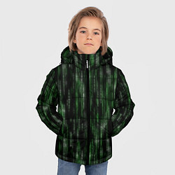 Куртка зимняя для мальчика Матричный паттерн, цвет: 3D-черный — фото 2