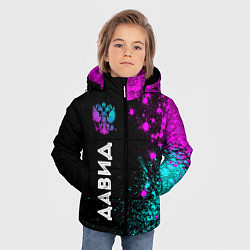 Куртка зимняя для мальчика Давид и неоновый герб России по-вертикали, цвет: 3D-черный — фото 2