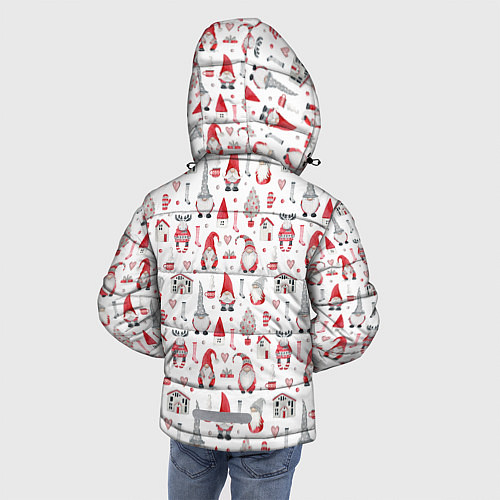 Зимняя куртка для мальчика Акварельные гномы / 3D-Светло-серый – фото 4
