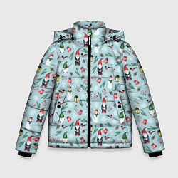 Зимняя куртка для мальчика Новогодние акварельные гномы