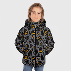 Куртка зимняя для мальчика Праздничный узор хэллоуина, цвет: 3D-светло-серый — фото 2