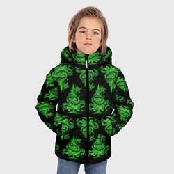 Куртка зимняя для мальчика Паттерн елка и дракон, цвет: 3D-светло-серый — фото 2