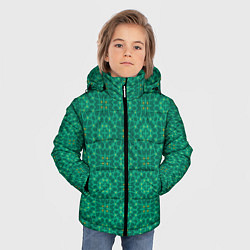 Куртка зимняя для мальчика Бирюзовый орнамент, цвет: 3D-красный — фото 2