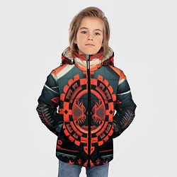 Куртка зимняя для мальчика Рисунок в стиле американских индейцев, цвет: 3D-светло-серый — фото 2