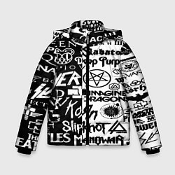 Зимняя куртка для мальчика Логотипы лучших групп черно белый
