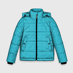 Куртка зимняя для мальчика Мелкие снежинки паттерн голубой, цвет: 3D-светло-серый