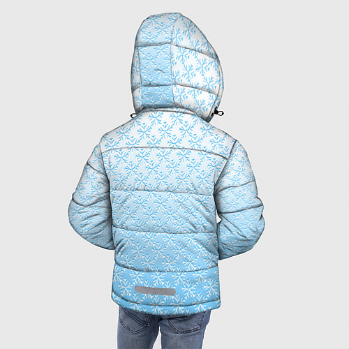 Зимняя куртка для мальчика Переливающиеся снежинки паттерн / 3D-Светло-серый – фото 4