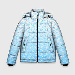 Куртка зимняя для мальчика Переливающиеся снежинки паттерн, цвет: 3D-светло-серый