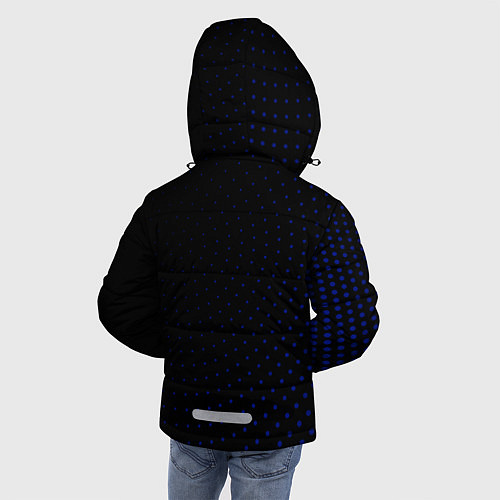 Зимняя куртка для мальчика Республика Коми - синие крапинки / 3D-Черный – фото 4