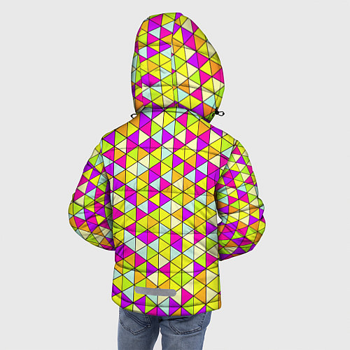 Зимняя куртка для мальчика Треугольный витраж / 3D-Светло-серый – фото 4