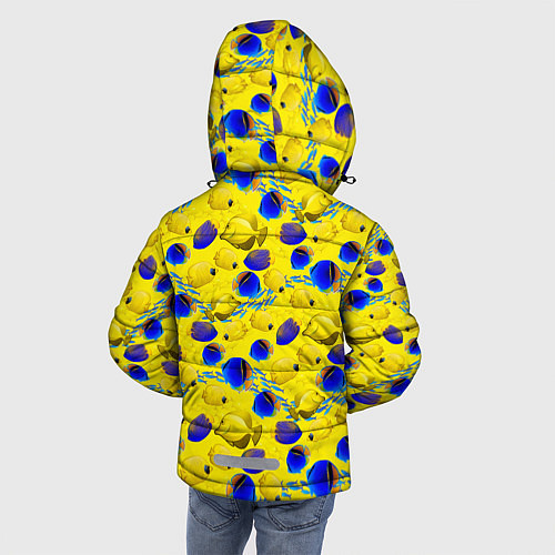 Зимняя куртка для мальчика Разноцветные тропические рыбы / 3D-Черный – фото 4