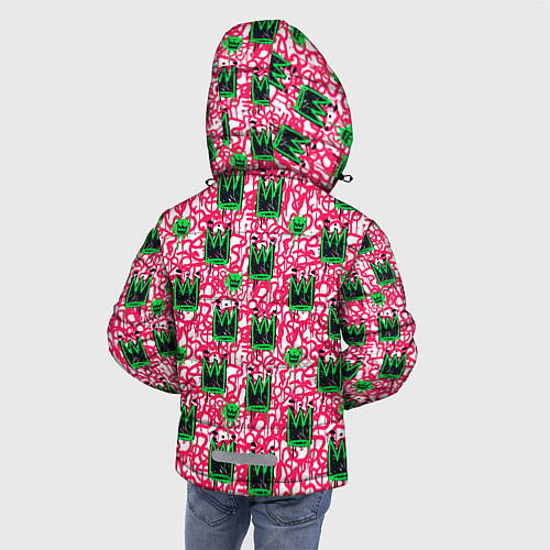 Зимняя куртка для мальчика Каракулевые короны / 3D-Светло-серый – фото 4
