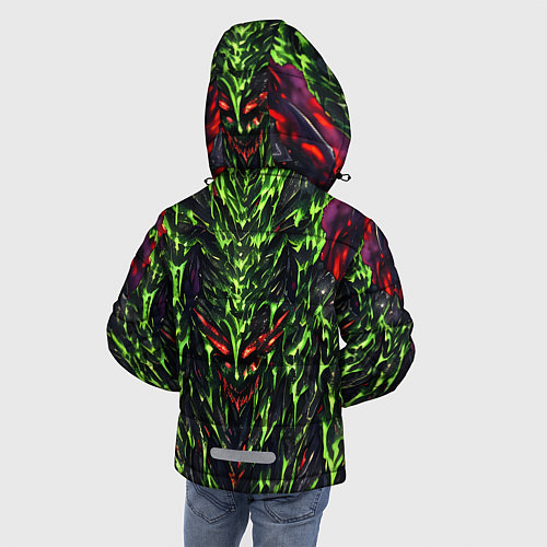 Зимняя куртка для мальчика Green and red slime / 3D-Светло-серый – фото 4