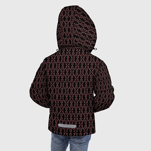 Зимняя куртка для мальчика Узоры бордо паттерн / 3D-Черный – фото 4