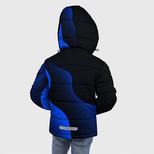 Зимняя куртка для мальчика Герб РФ - глубокий синий / 3D-Светло-серый – фото 4