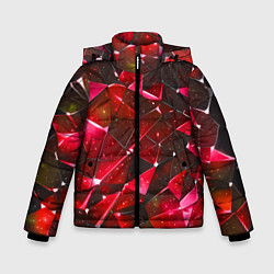 Куртка зимняя для мальчика Красное разбитое стекло, цвет: 3D-красный