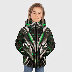 Куртка зимняя для мальчика Зелёная кибер броня модерн, цвет: 3D-черный — фото 2