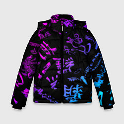 Куртка зимняя для мальчика Tokyos Revenge neon logo, цвет: 3D-красный