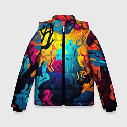 Куртка зимняя для мальчика Неопределенный камуфляж, цвет: 3D-черный