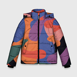 Куртка зимняя для мальчика Цветные кляксы, цвет: 3D-светло-серый