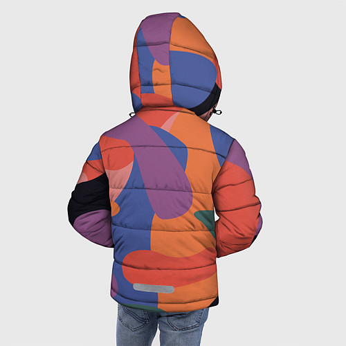 Зимняя куртка для мальчика Цветные кляксы / 3D-Черный – фото 4