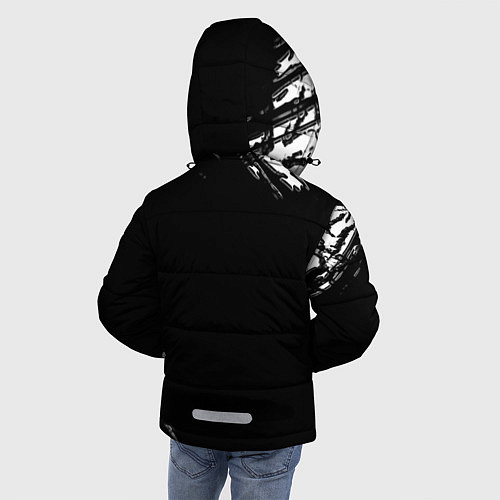 Зимняя куртка для мальчика Thirty seconds to mars штрихи бенд / 3D-Светло-серый – фото 4