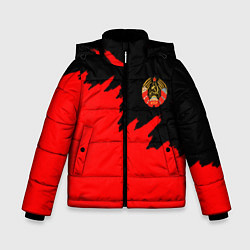 Куртка зимняя для мальчика СССР красный стиль силы, цвет: 3D-черный