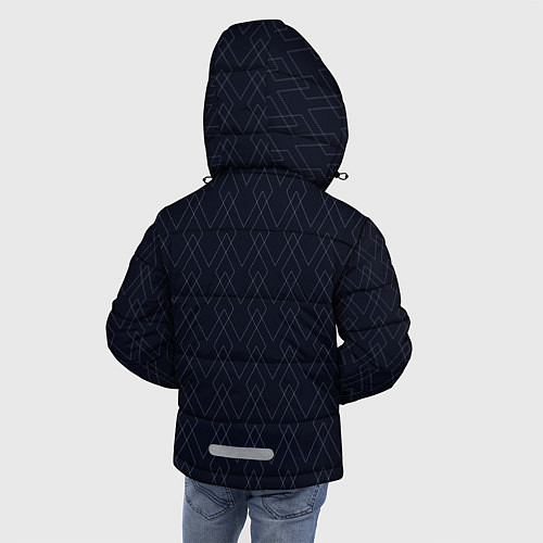 Зимняя куртка для мальчика Тёмный синий геометричные линии / 3D-Черный – фото 4
