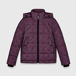 Куртка зимняя для мальчика Бордовый геометричные линии, цвет: 3D-черный