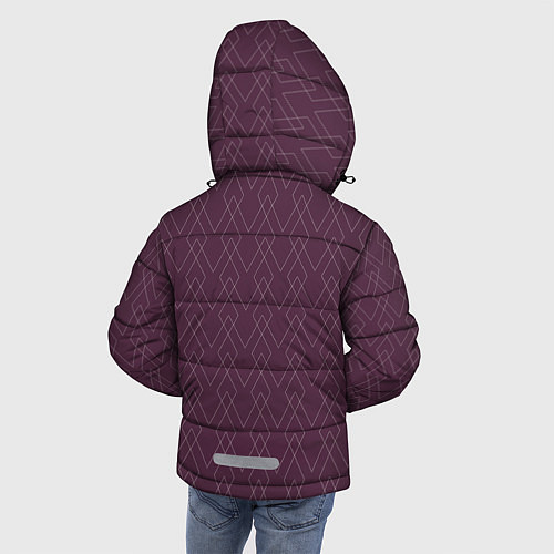 Зимняя куртка для мальчика Бордовый геометричные линии / 3D-Черный – фото 4