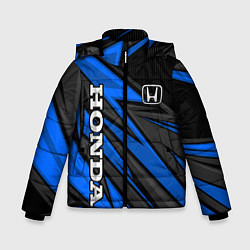 Зимняя куртка для мальчика Honda motors - синяя спортивная абстракция