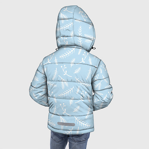 Зимняя куртка для мальчика Нежный новогодний узор / 3D-Светло-серый – фото 4