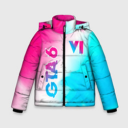 Зимняя куртка для мальчика GTA 6 neon gradient style вертикально