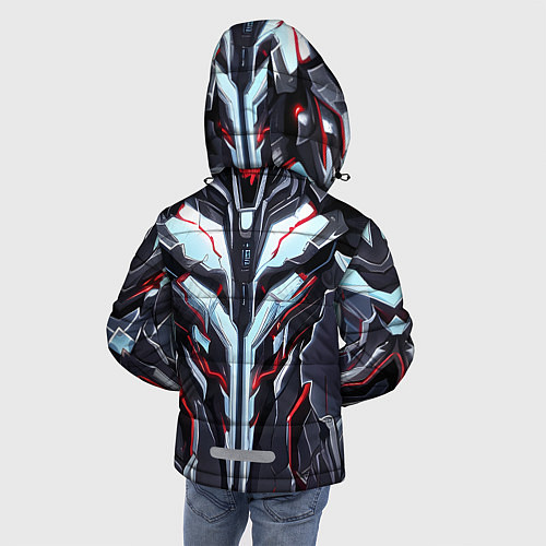 Зимняя куртка для мальчика Красный кибер доспех / 3D-Красный – фото 4