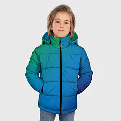 Куртка зимняя для мальчика Зеленый и синий диагональный градиент, цвет: 3D-красный — фото 2