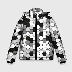 Куртка зимняя для мальчика Камуфляж гексагон серый, цвет: 3D-светло-серый