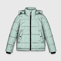 Куртка зимняя для мальчика Белый узор на бледно-зелёном, цвет: 3D-светло-серый