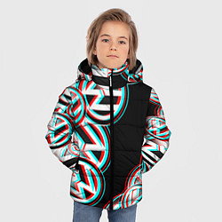 Куртка зимняя для мальчика Volkswagen glitch pattern, цвет: 3D-светло-серый — фото 2