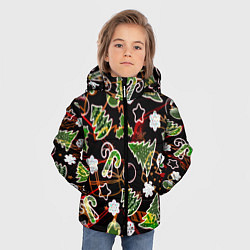 Куртка зимняя для мальчика Ёлочные игрушки и ёлки, цвет: 3D-черный — фото 2