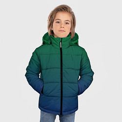 Куртка зимняя для мальчика Темно-зеленый и синий градиент, цвет: 3D-светло-серый — фото 2