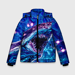Куртка зимняя для мальчика Фиолетовая акула, цвет: 3D-черный