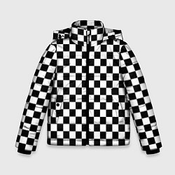 Зимняя куртка для мальчика Шахматное поле чёрно-белый